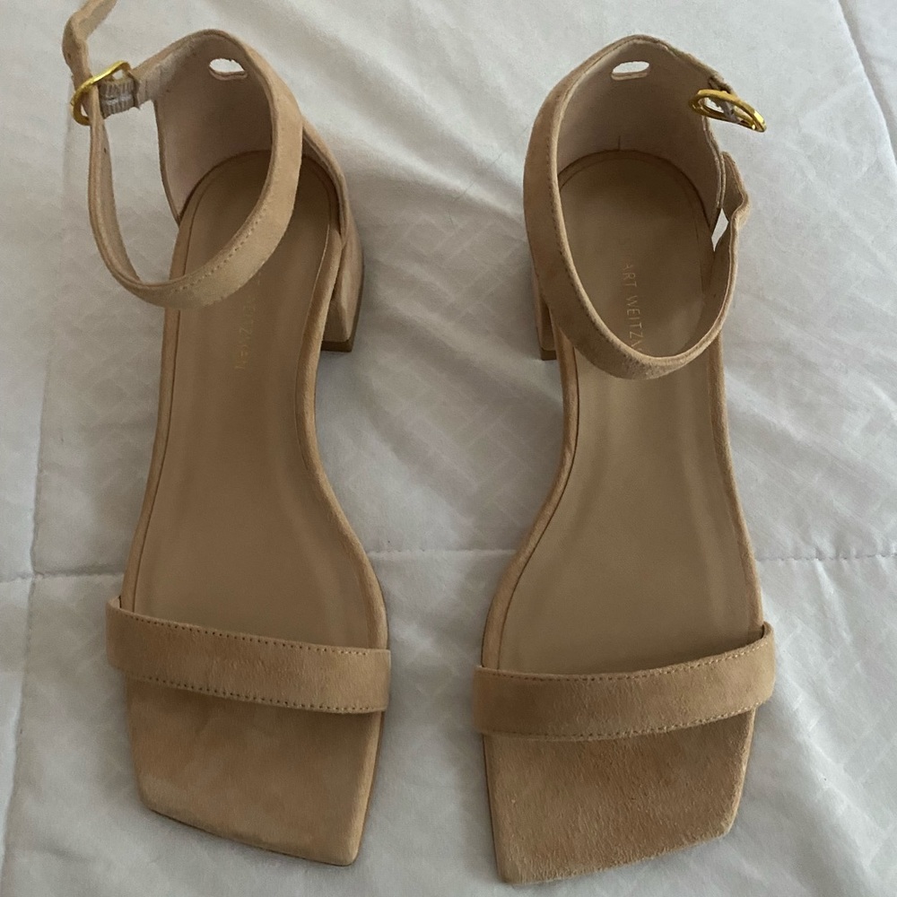 Stuart Weitzman Suede Sandal.